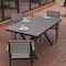 Flash Furniture Gray/Gray 59in x 35.5in Cross Frame Patio Table SB-TB288-GRY-GG - alternate 7